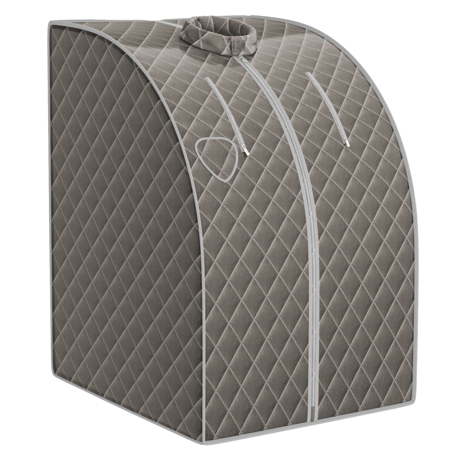CostwayCabine de Sauna Portable Pliable 3L avec Télécommande 9 Options de Minuterie Fonction de Vaporisation Puissance 1000 W Gris